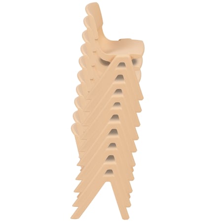 Flash Furniture Natural Plastic Stackable School Chair with 12" Seat Height, PK10 10-YU-YCX-001-NAT-GG